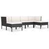 vidaXL Set mobilier de grădină cu perne, 6 piese, negru, poliratan