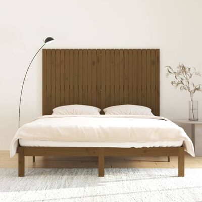 vidaXL Tăblie de pat pentru perete, maro miere, 166x3x110 cm, lemn pin