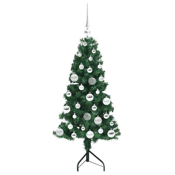 vidaXL Pom de Crăciun Artificial pentru Colț Verde 120 cm PVC și Metal