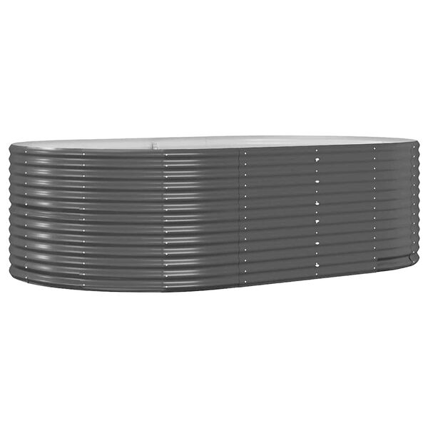 vidaXL Pat de grădină &icirc;nălțat, antracit, 212x140x68 cm, oțel galvanizat