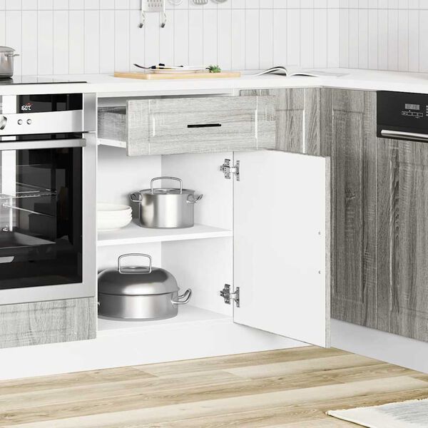 vidaXL Dulap de bază de bucătărie &bdquo;Porto&rdquo; Lemn prelucrat Sonoma gri