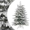vidaXL Brad de Crăciun artificial cu balamale și zăpadă pufoasă 210 cm