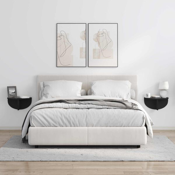 vidaXL Raft de perete Pe perete Negru 38 x 19 x 19 cm Lemn compozit