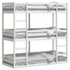 vidaXL Pat supraetajat triplu, alb, 75x190 cm, lemn masiv de pin