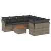 vidaXL Set canapele de grădină, 9 piese, cu perne, gri, poliratan