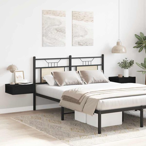 vidaXL Noptiere plutitoare 2 buc. stejar negru 40x32x15 cm lemn stratificat