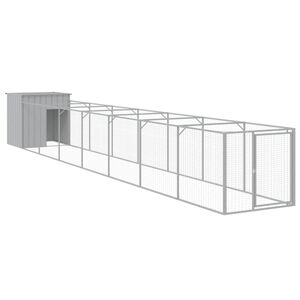 vidaXL Cușcă de c&acirc;ine & țarc gri deschis 110x813x110cm oțel galvanizat