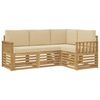 vidaXL Set de canapele de exterior 4 buc. Alb și Bej Poliester