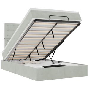 vidaXL Cadru de pat otoman cu saltele Gri deschis 120x190cm catifea