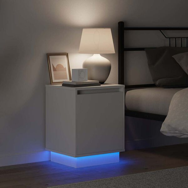 vidaXL Dulap de noapte Alb 39 x 34,5 x 50 cm Lemn compozit