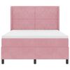 vidaXL Pat cu arcuri cu headboard Roz 160 x 200 cm Catifea