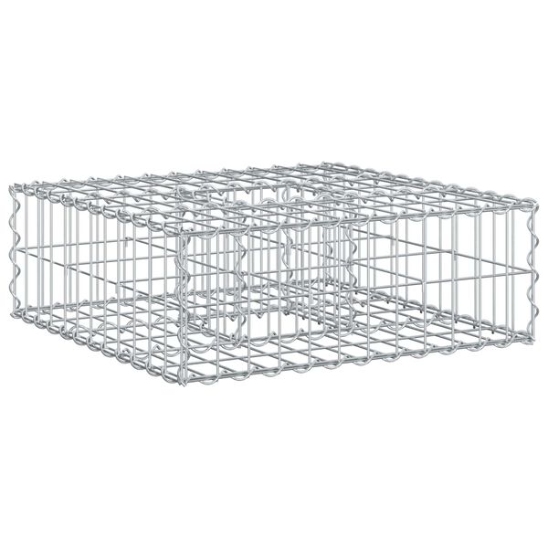 vidaXL Pat ridicat din gabion Argintiu 60 x 60 x 20 cm Oțel Galvanizat