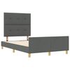 vidaXL Cadru de pat cu headboard Gri &icirc;nchis 120 x 190 cm țesătură