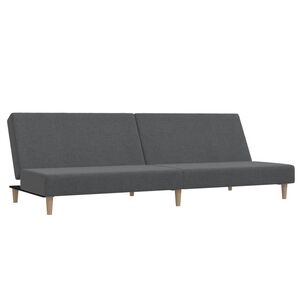 vidaXL Canapea extensibilă cu 2 locuri, gri deschis, țesătură