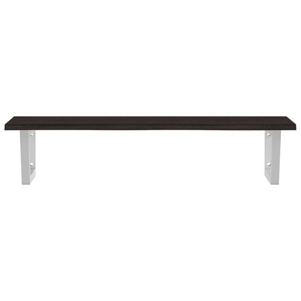 vidaXL Raft pentru lavoar montat pe perete, oțel și lemn masiv stejar