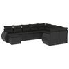 vidaXL Set canapele de grădină cu perne, 10 piese, negru, poliratan