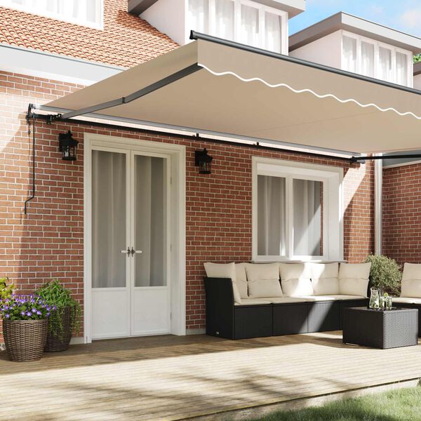 vidaXL Cortina Retractabilă Bej 500 &times; 300 cm Țesătură și Aluminiu