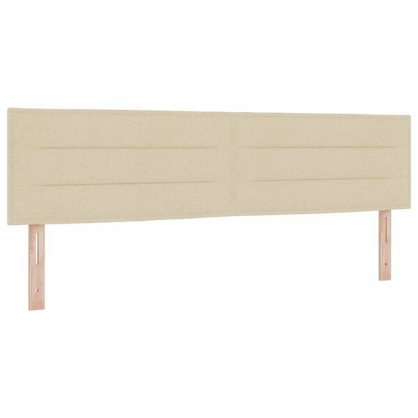 vidaXL Pat cu arcuri cu saltea Crem 200 x 180 cm Poliester