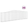 vidaXL Coșuri gabion arcuite 8 buc, 400x30x100/120 cm fier galvanizat