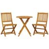 vidaXL Set de bistro pliabil, 3 piese, lemn masiv de acacia