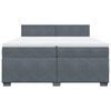 vidaXL Pat box spring cu saltea, gri &icirc;nchis, 200x200 cm, catifea