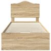 vidaXL Cadru de pat Stejar Sonoma 75 x 190 cm Lemn Ingineresc