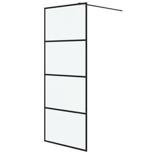 vidaXL Perete cabină duș walk-in negru 80x195 cm sticlă ESG mată