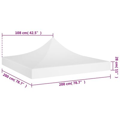 vidaXL Acoperiș pentru cort de petrecere, alb, 2 x 2 m, 270 g/m²