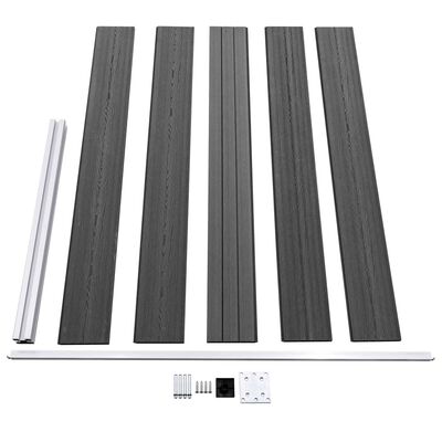 vidaXL Set de panouri de gard, negru, 699 x 105 cm, WPC