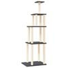 vidaXL Ansamblu pisici cu st&acirc;lpi din funie sisal, gri &icirc;nchis, 183 cm