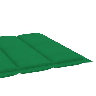 vidaXL Șezlonguri cu pernă verde, 2 buc., lemn masiv de tec