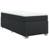 vidaXL Pat box spring cu saltea, negru, 100x200 cm, piele ecologică