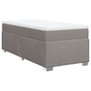 vidaXL Pat box spring cu saltea, gri taupe, 90x190 cm, textil
