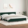 vidaXL Pat box spring cu saltea, verde &icirc;nchis, 180x220 cm, catifea