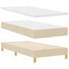 vidaXL Pat cu arcuri cu saltea cu headboard Crem 90 x 190 cm țesătură