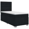 vidaXL Pat boxspring cu saltea cu headboard Negru 90 x 200 cm Țesătură