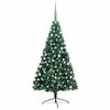 vidaXL Jumătate brad Crăciun artificial cu set globuri verde 210 cm
