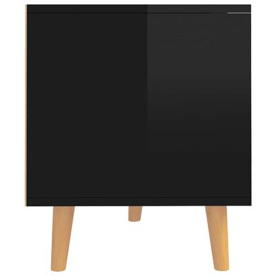 vidaXL Comodă TV, negru extralucios, 90x40x48,5 cm, lemn prelucrat