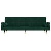 vidaXL Canapea extensibilă cu perne, verde &icirc;nchis, catifea