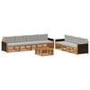 vidaXL Set de canapele de exterior 8 buc. Natural și gri deschis