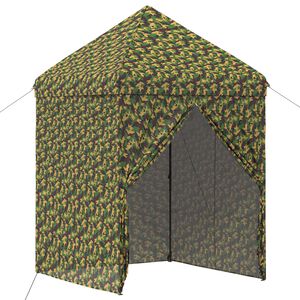 vidaXL Cort cu canopy și 4 pereți laterali 2 x 2 m Camuflaj armată