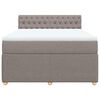 vidaXL Pat box spring cu saltea, gri taupe, 160x200 cm material textil