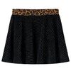 Fusta de copii cu talie tip leopard, negru, 128