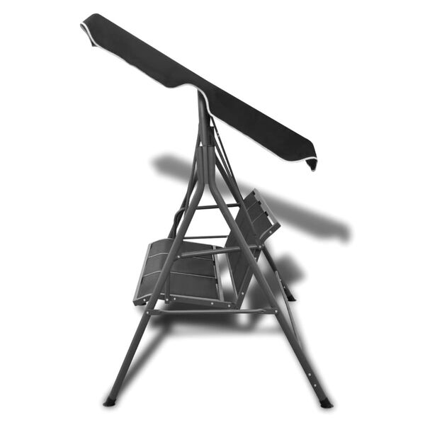 vidaXL Balansoar de grădină cu copertină, negru