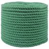 vidaXL Sfoară din Bumbac 10 mm 250 m Verde 100% bumbac