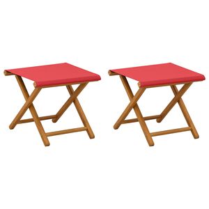 vidaXL Scaun de plajă 2 pcs Lemn de eucalipt masiv Roșu