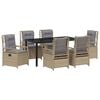 vidaXL Set de masă pentru grădină 7 buc. Beige și gri deschis