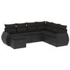 vidaXL Set canapele de grădină cu perne, 7 piese, negru, poliratan