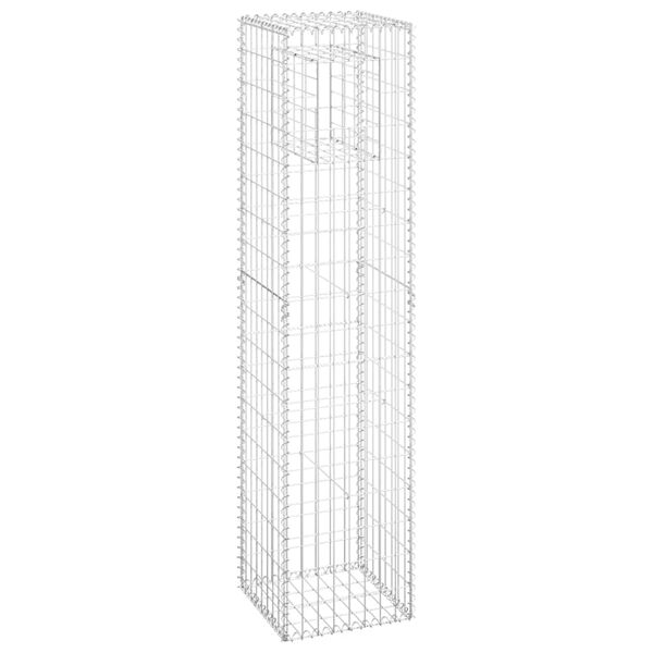 vidaXL St&acirc;lpi tip coș gabion, 2 buc., 40x40x180 cm, fier