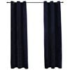 vidaXL Perdele opace cu inele, 2 buc., negru, catifea, 37 x 84 cm
